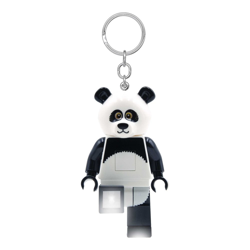 Fekete-fehér világító kulcstartó Iconic Panda – LEGO®