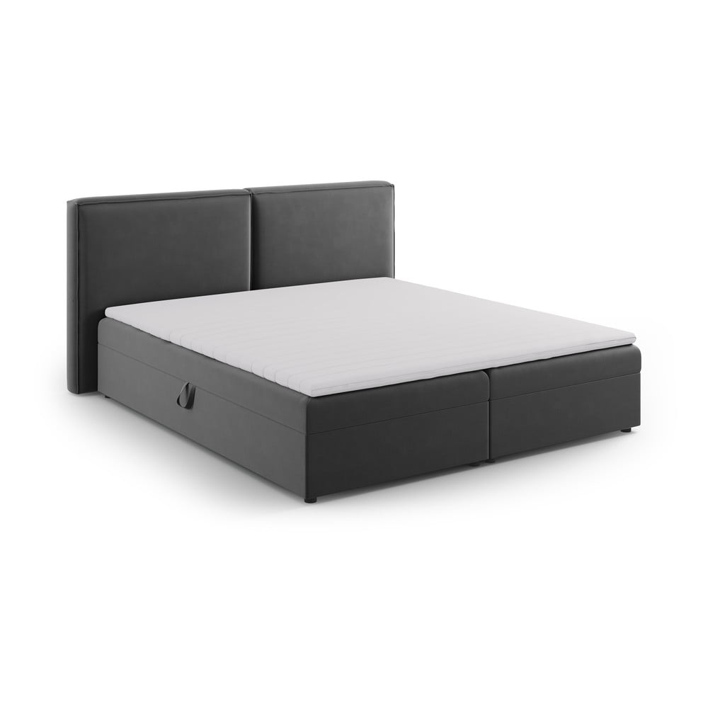 Sötétszürke ágyneműtartós boxspring ágy 180x200 cm Arendal – Cosmopolitan Design