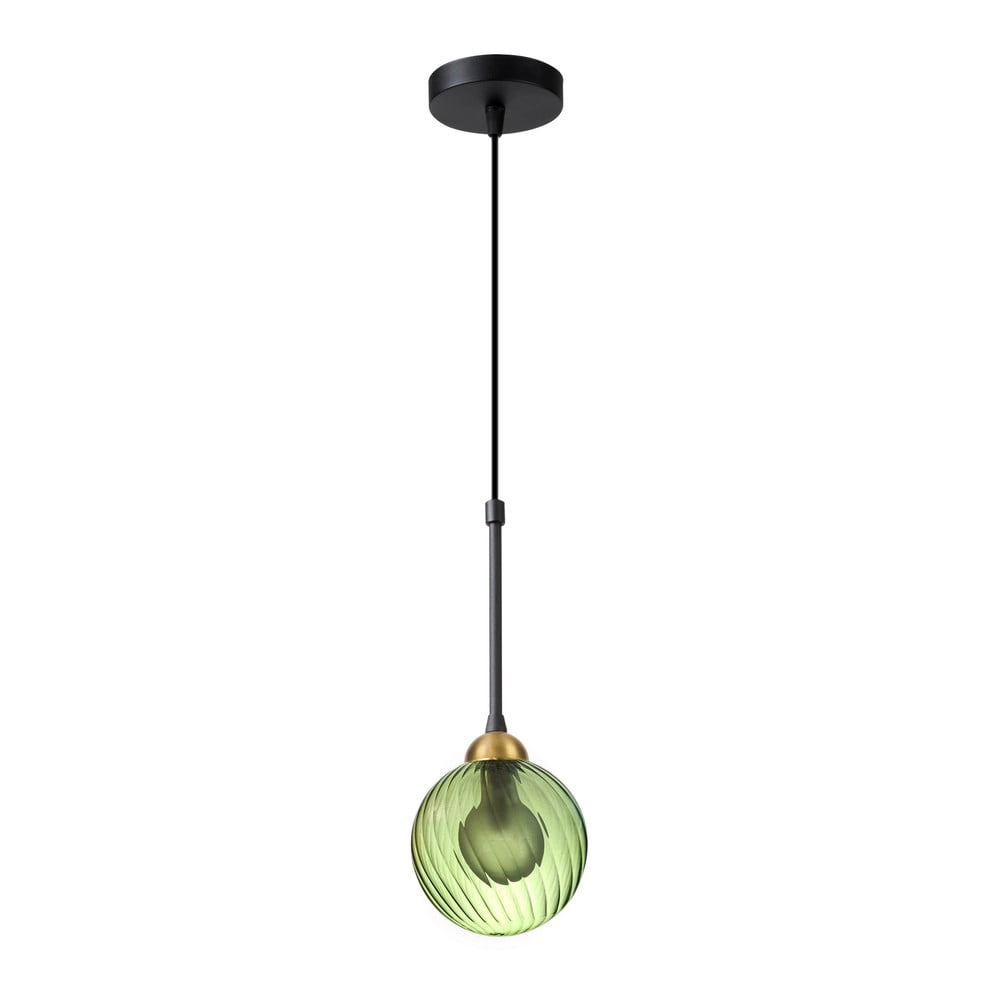 Zöld függőlámpa üveg búrával ø 12 cm Twister – Squid Lighting